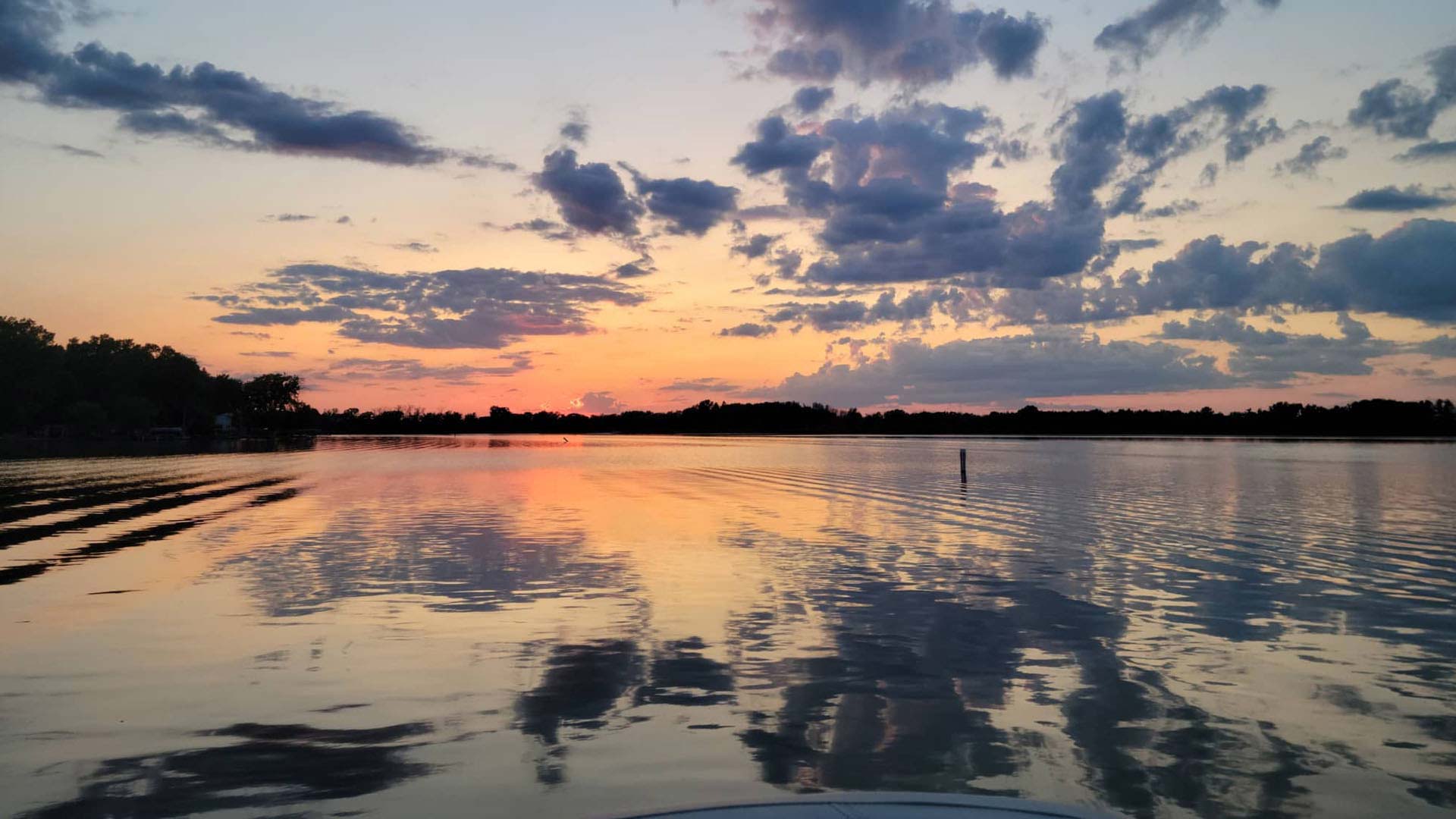 Sunset over Lake Sinissippi Hustisford Wisconsin