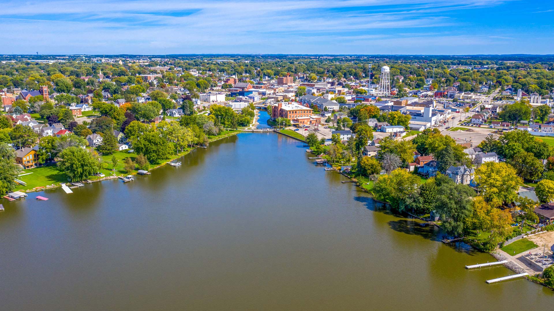 Aerial shot of Beaver Dam River