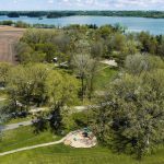 Aerial view of Derge Park and Beaver Dam Lake in Beaver Dam WI