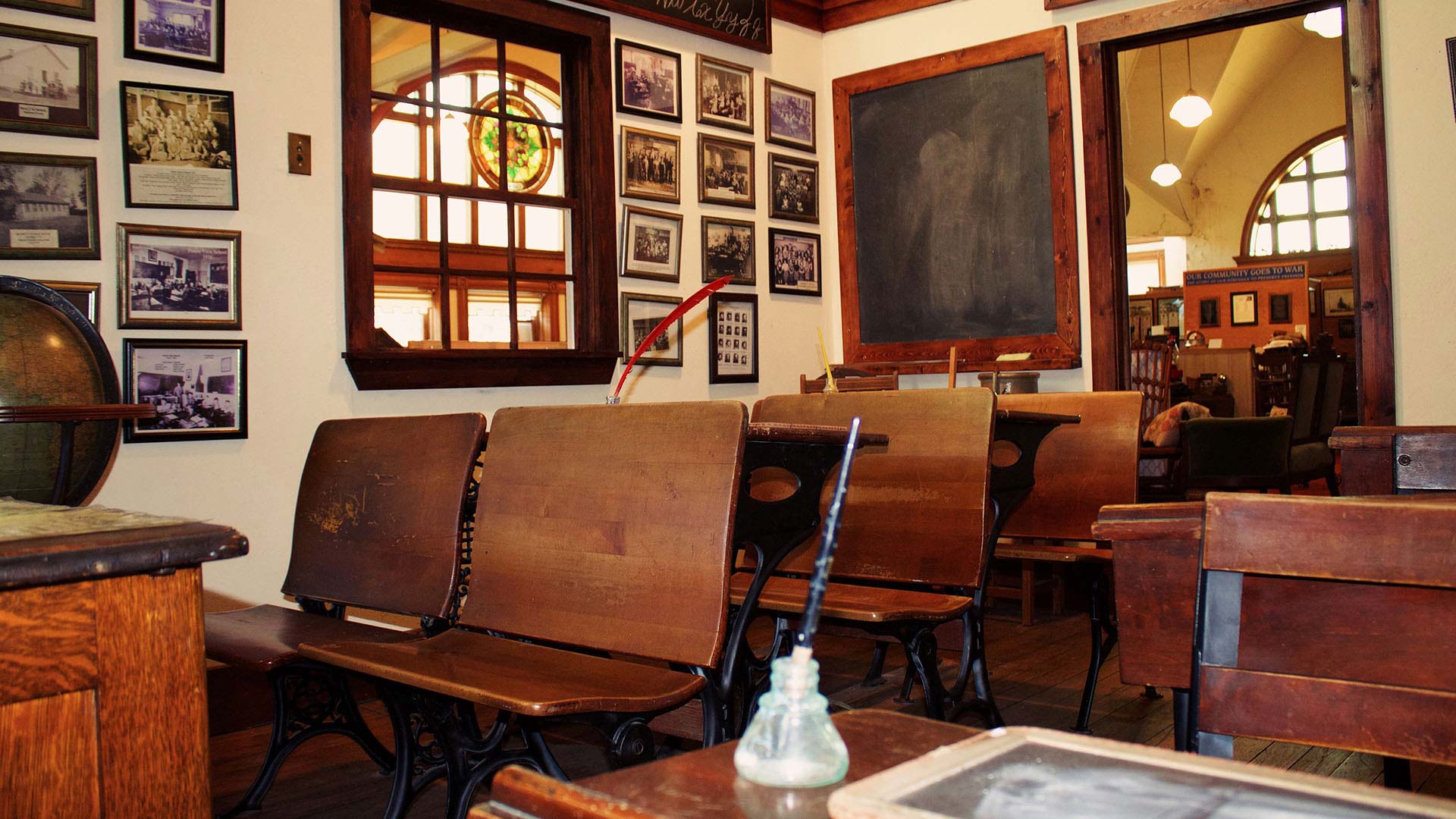Historic schoolroom at Dodge County Historical Society in Beaver Dam Wisconsin