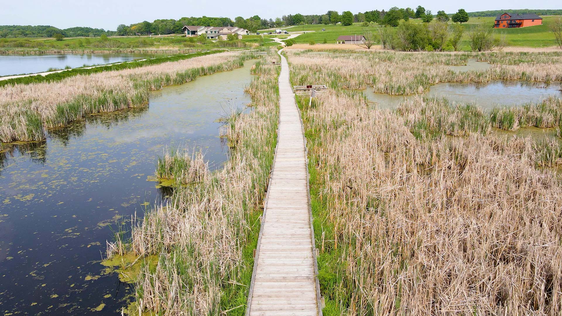 Boardwalk at Horicon Marsh in Dodge County Wisconsin in spring