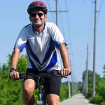 Bicyclist on Interurban Trail in Watertown Wisconsin