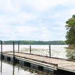 Pier in water on Lake Emily in Dodge County WI
