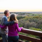 Couple at scenic overlook in fall at Ledge Park Dodge County Wisconsin