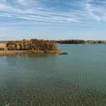Aerial photo of Lost Lake in Dodge County WI in fall