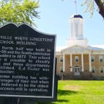 Historic marker outside Mayville Limestone School Museum Mayville WI