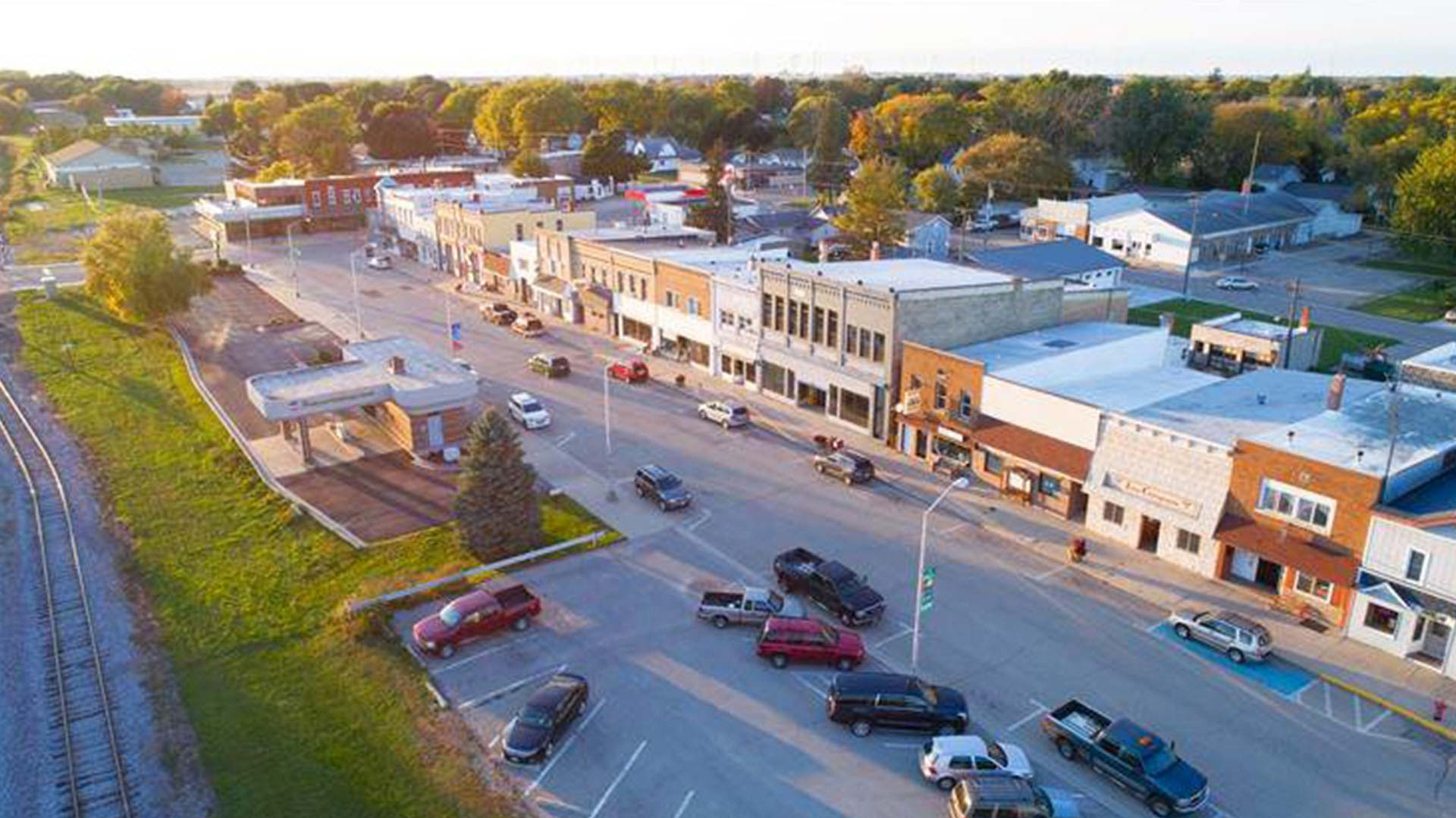 Aerial view of downtown Randolph