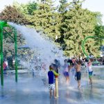 Splash Pad at Swan Park in downtown Beaver Dam Wisconsin
