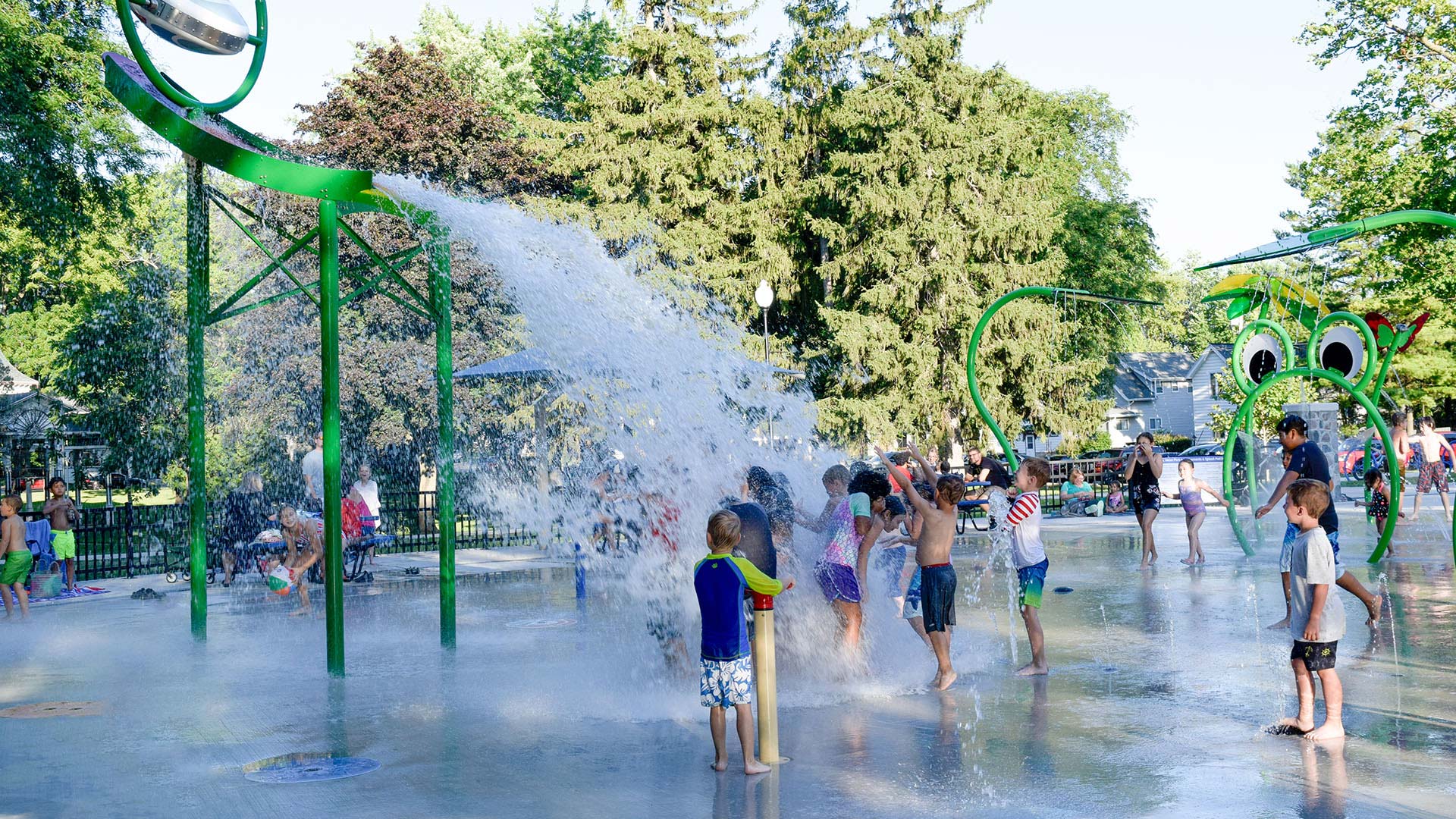 Splash Pad at Swan Park in downtown Beaver Dam Wisconsin