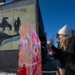 Couple creating artwork at Wapun IceFest Dodge County WI