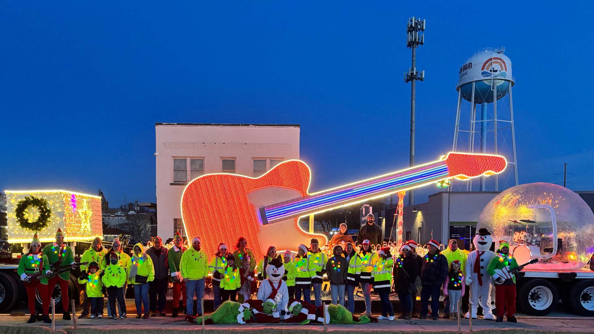 Parade floats at December to Remember event in Fox Lake WI