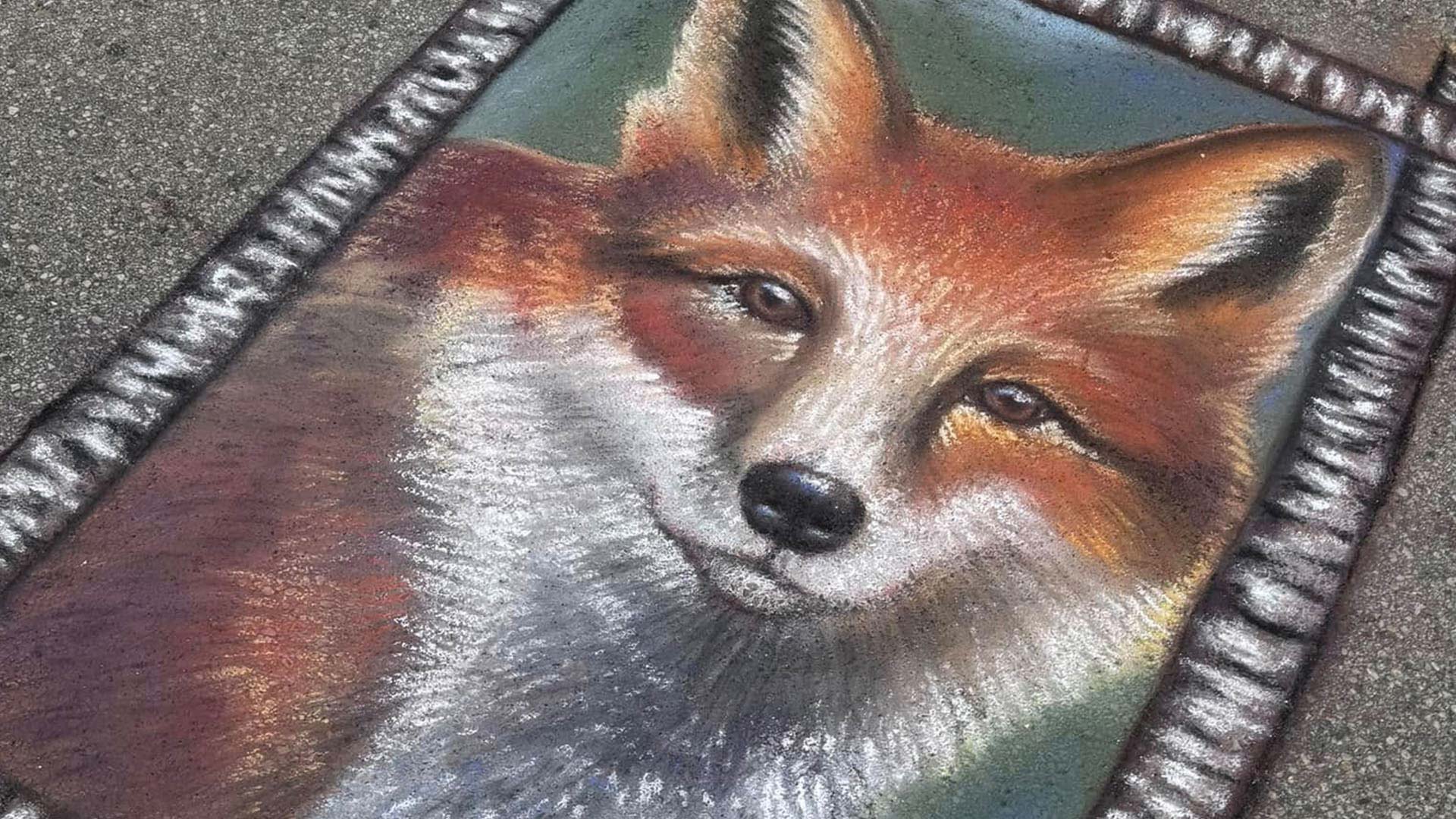 Chalk art at Harvest the Arts Festival Hartford WI