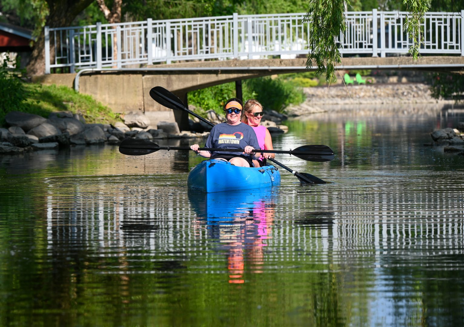 Two women Kayaking on the river