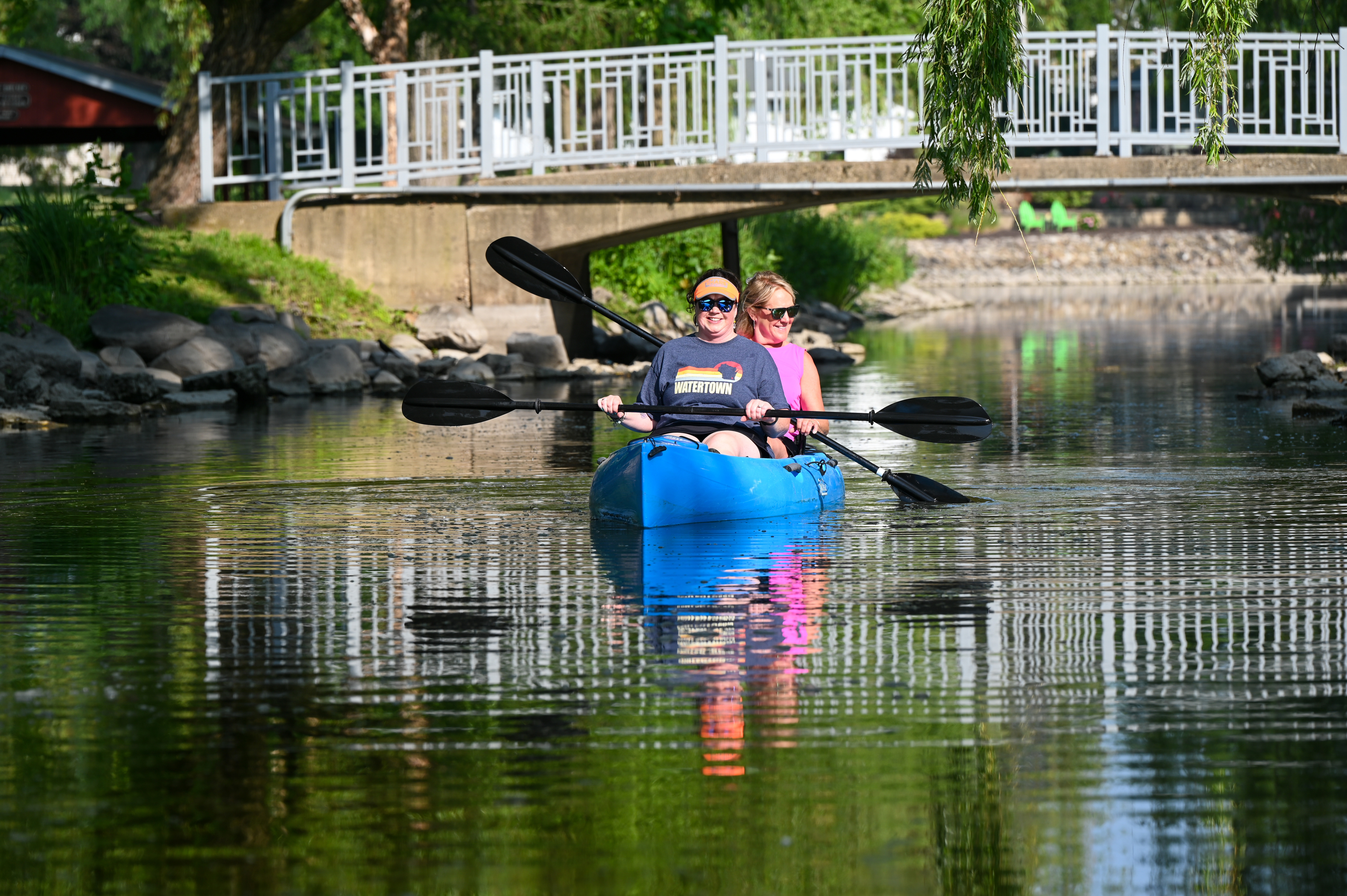 Two women Kayaking on the river