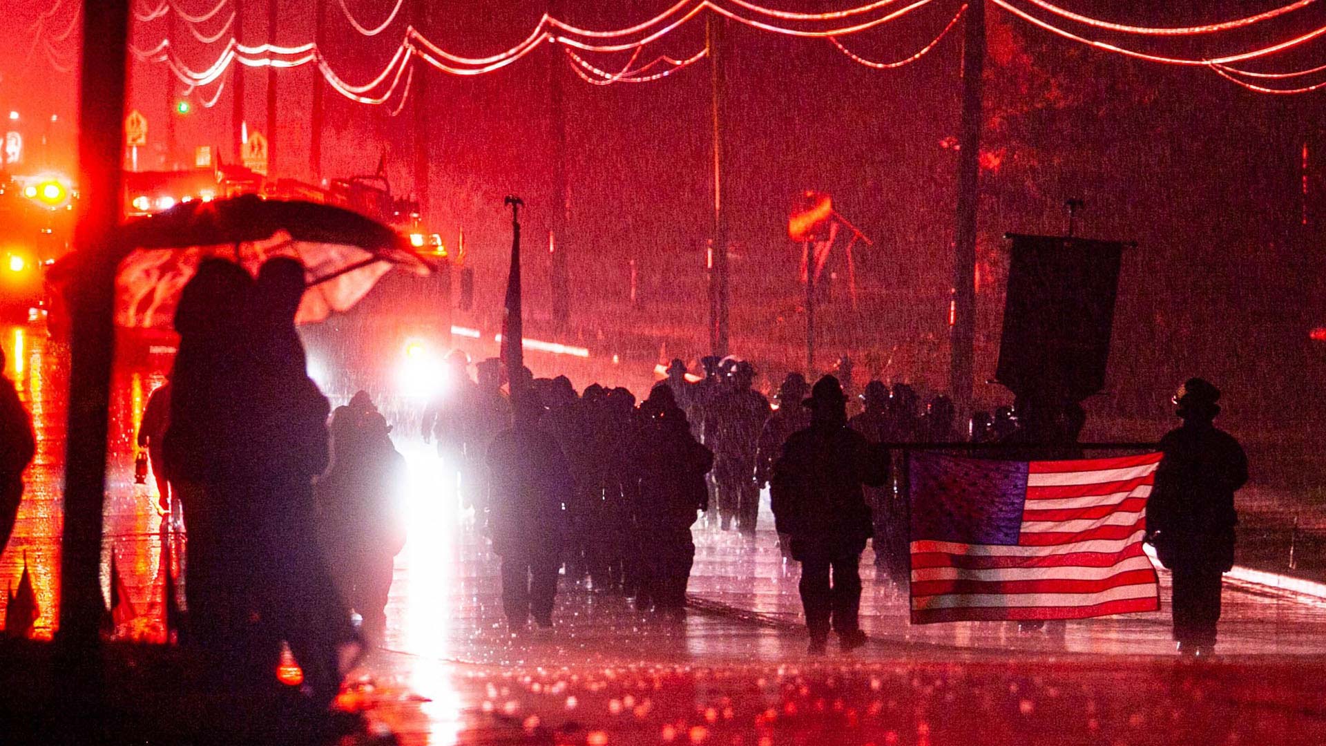 Marchers at 9/11 Silent Parade in Juneau